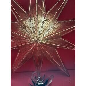 Merry Brite 12 Inch Plastic Gold Tree Topper - Steady & Blinking Lights!!